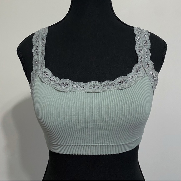 Garage Crop Top with Lace Neckline - Picture 2 of 6